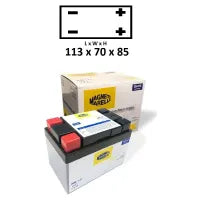 MAGNETI MARELLI Batteria Litio MMLT1 con BMS e Sensore Protez/Temp,Misure: 113X70X85