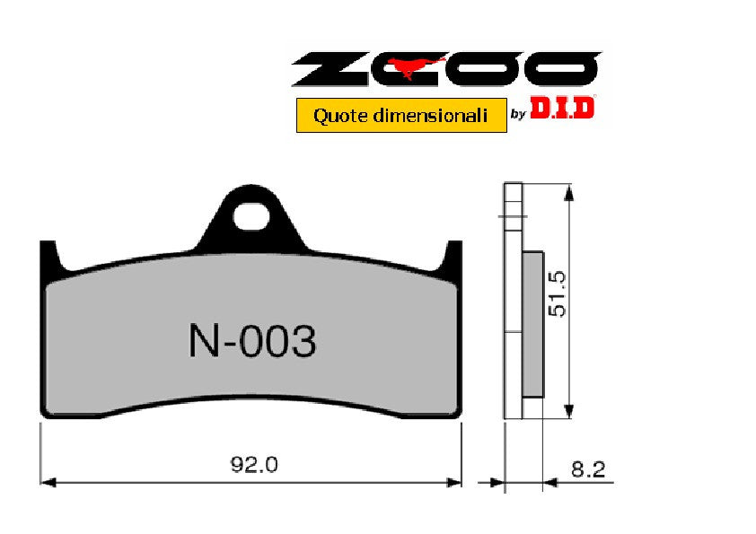 ZCOO COPPIA PASTIGLIE RACING N003 EX MV AGUSTA BRUTALE 750